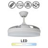 Ventilador De Techo Plafón Led Tahiti Dc Blanco 3 Aspas Retráctiles 72w 3600lm Mando Incluido 6 Velocidades