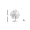 Ventilador Sobremesa Blanco Cape 35w Silencioso | Ventilador De Sobremesa Medio Ø 34 Cm De Diámetro 48x34x20 Cm