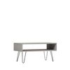 Mesa De Centro Fija Madera Reciclada Y Metal Klast Home Industrial 100 X 45 Cm - Gris