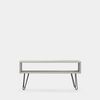 Mesa De Centro Fija Madera Reciclada Y Metal Klast Home Industrial 100 X 45 Cm - Gris