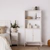 Vitrina Con Estante Madera Reciclada Klast Home Natural 80 X 169 Cm - Blanco