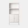 Vitrina Con Estante Madera Reciclada Klast Home Natural 80 X 169 Cm - Blanco