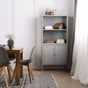 Vitrina Con Estante Madera Reciclada Klast Home Natural 80 X 169 Cm - Gris