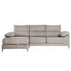 Sofá Chaise Longue Tapizado Nido 3 Klast Home Nórdico 296 X 105 Cm - Gris Topo