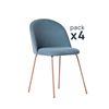 Silla De Comedor Terciopelo Klast Home Nórdico 49 X 81 Cm - Azul