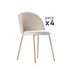 Silla De Comedor Poliéster Klast Home Nórdico 49 X 81 Cm - Beige