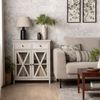 Mueble Recibidor Mdf, Melamina, Cristal Templado Klast Home Vintage 85 X 95 Cm - Gris