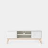 Mueble Tv Mdf Lacado Klast Home Nórdico 140 X 53 Cm - Blanco