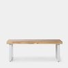 Mesa De Centro Fija Madera De Roble Klast Home Nórdico 120 X 44 Cm - Branco