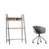 Silla Con Ruedas Madera Y Metal Klast Home Moderno 58 X 78 Cm - Negro