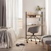 Silla Con Ruedas Madera Y Metal Klast Home Moderno 58 X 78 Cm - Negro