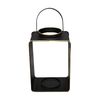 Spazioluzio - Farol Decorativo Grande Moderno De Acero, Negro Mate Y Detalles En Dorado, Estilo Elegante Para Interior O Exterior, Dimensiones 32x20x15 Cm