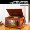 Tocadiscos De Vinilo - Rockolla - Monarch - Bluetooth, Altavoces Incorporados, 3 Velocidades,  Radio Fm, Casete, Cd, Mp3 Usb Y Tarjetas Sd, Grabadora