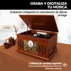 Tocadiscos De Vinilo - Rockolla - Monarch - Bluetooth, Altavoces Incorporados, 3 Velocidades,  Radio Fm, Casete, Cd, Mp3 Usb Y Tarjetas Sd, Grabadora