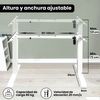 Marco De Escritorio Eléctrico Ajustable Unycos - Core One - Blanco Altura 72-121cm Ancho 90-140cm