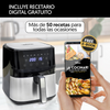 Freidora De Aire Con Cesta Individual, 6.5 L, 8 Programas De Cocción,  E-book De Recetas, 80 A 200°c, 1700w, Temporizador 60 Minutos La Moustache Essential Plus (acero Inox)