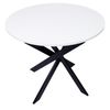 Mesa De Comedor Fija Redonda | Modelo Zen | 90 X 90 X 77 Cm De Altura | Capacidad Hasta 4 Personas | Materiales Resistentes | Color Blanco Mate Con Patas Metálicas Color Negro Lacado Mate