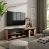 Mueble Tv | Televisión | Muebles De Salón, Almacenaje | 200x45x35cm | Para Tv Hasta 80" | Con Almacenamiento | Estilo Moderno | Roble Y Negro