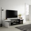 Mueble Tv | Televisión | Muebles De Salón, Almacenaje | 200x45x35cm | Para Tv Hasta 80" | Con Almacenamiento | Estilo Moderno | Blanco Y Negro