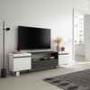 Mueble Tv | Televisión | Muebles De Salón, Almacenaje | 200x57x35cm | Para Tv Hasta 80" | Diseño Industrial | Estilo Moderno | Blanco Y Negro