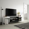 Mueble Tv | Televisión | Muebles De Salón, Almacenaje | 200x57x35cm | Para Tv Hasta 80" | Diseño Industrial | Estilo Moderno | Blanco Y Negro