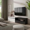 Mueble Tv, Televisión, Muebles De Salón, Almacenaje, 200x45x35cm, Para Tv Hasta 80", Con Almacenamiento, Estilo Moderno, Blanco Y Negro