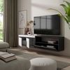 Mueble Tv | Televisión | Muebles De Salón, Almacenaje | 200x45x35cm | Para Tv Hasta 80" | Colgado, Suspendido | Estilo Moderno | Blanco Y Negro