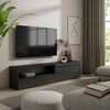 Mueble Tv, Televisión, Muebles De Salón, Almacenaje, 200x45x35cm, Para Tv Hasta 80", Con Almacenamiento, Estilo Moderno, Negro