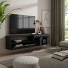 Mueble Tv | Televisión | Muebles De Salón, Almacenaje | 200x45x35cm | Para Tv Hasta 80" | Colgado, Suspendido | Estilo Moderno | Negro