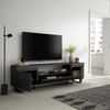 Mueble Tv | Televisión | Muebles De Salón, Almacenaje | 200x57x35cm | Para Tv Hasta 80" | Diseño Industrial | Estilo Moderno | Negro