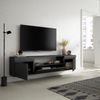 Mueble Tv | Televisión | Muebles De Salón, Almacenaje | 200x45x35cm | Para Tv Hasta 80" | Colgado, Suspendido | Estilo Moderno | Negro