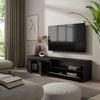 Mueble Tv | Televisión | Muebles De Salón, Almacenaje | 200x45x35cm | Para Tv Hasta 80" | Con Almacenamiento | Estilo Moderno | Negro