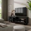 Mueble Tv | Televisión | Muebles De Salón, Almacenaje | 200x57x35cm | Para Tv Hasta 80" | Diseño Industrial | Estilo Moderno | Negro