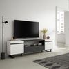 Mueble Tv | Televisión | Muebles De Salón, Almacenaje | 200x57x35cm | Para Tv Hasta 80" | Diseño Industrial | Estilo Moderno | Blanco Y Negro