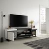 Mueble Tv | Televisión | Muebles De Salón, Almacenaje | 200x57x35cm | Para Tv Hasta 80" | Diseño Industrial | Estilo Moderno | Blanco Y Negro