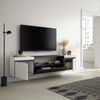 Mueble Tv | Televisión | Muebles De Salón, Almacenaje | 200x45x35cm | Para Tv Hasta 80" | Colgado, Suspendido | Estilo Moderno | Blanco Y Negro