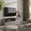 Mueble Tv | Televisión | Muebles De Salón, Almacenaje | 200x45x35cm | Para Tv Hasta 80" | Con Almacenamiento | Estilo Moderno | Cemento