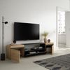 Mueble Tv | Televisión | Muebles De Salón, Almacenaje | 200x45x35cm | Para Tv Hasta 80" | Con Almacenamiento | Estilo Moderno | Roble Y Negro