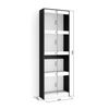 Librería Estantería | Estanteria Libros De Pared | 60x186x25cm | Salón - Comedor - Oficina | Con Almacenaje | Estilo Moderno | Blanco Y Negro