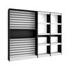 Librería Estantería | Estanteria Libros De Pared | 230x186x25cm | Salón - Comedor - Oficina | Con Almacenaje | Estilo Moderno | Blanco Y Negro