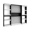 Librería Estantería | Estanteria Libros De Pared | 230x186x25cm | Salón - Comedor - Oficina | Con Almacenaje | Estilo Moderno | Blanco Y Negro