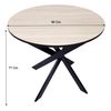 Mesa De Comedor Fija Redonda | Modelo Zen | 90 X 90 X 77 Cm | Capacidad Hasta 4 Personas | Materiales Resistentes | Acabado Madera Color Roble Y Borde Negro Con Patas Metálicas Color Negro Lacado Mate