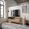 Mueble Tv, Televisión, Muebles De Salón, Almacenaje, 150x45x35cm, Para Tv Hasta 65", Colgado, Suspendido, Estilo Moderno, Roble Y Negro