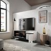 Mueble Tv | Televisión | Muebles De Salón, Almacenaje | 150x57x35cm | Para Tv Hasta 65" | Diseño Industrial | Estilo Moderno | Blanco Y Negro