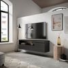 Mueble Tv, Televisión, Muebles De Salón, Almacenaje, 150x45x35cm, Para Tv Hasta 65", Colgado, Suspendido, Estilo Moderno, Negro