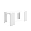 Mesa Consola Extensible, Mesa Comedor Plegable, 160, Para 8 Comensales, Comedor Y Cocina, Estilo Moderno, Blanco