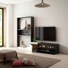 Muebles De Salón Para Tv | Conjunto De Muebles Comedor | 260x186x35cm | Para Tv Hasta 65" | Chimenea Eléctrica | Estilo Moderno | Blanco Y Negro