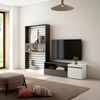 Muebles De Salón Para Tv | Conjunto De Muebles Comedor | 260x186x35cm | Para Tv Hasta 65" | Chimenea Eléctrica | Estilo Moderno | Blanco Y Negro