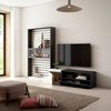 Muebles De Salón Para Tv | Conjunto De Muebles Comedor | 260x186x35cm | Para Tv Hasta 65" | Chimenea Eléctrica | Estilo Moderno | Blanco Y Negro