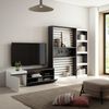 Muebles De Salón Para Tv | Conjunto De Muebles Comedor | 320x186x35cm | Mueble Televisión | Estilo Moderno | Blanco Y Negro